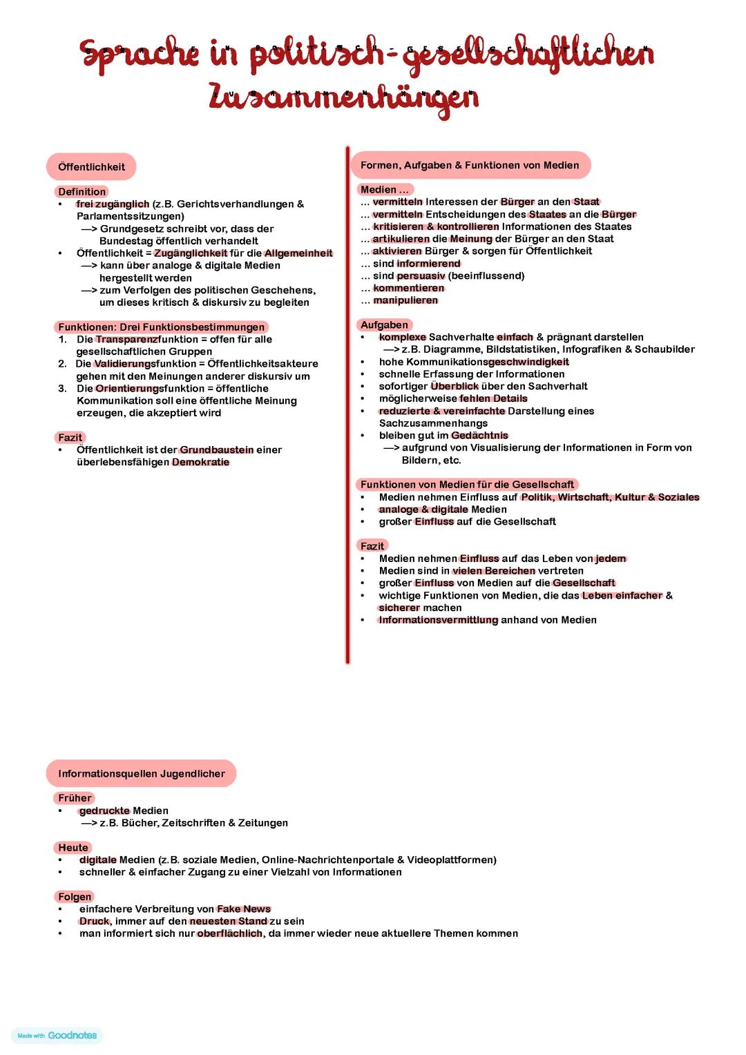 Sprache in politisch-gesellschaftlichen Zusammenhängen