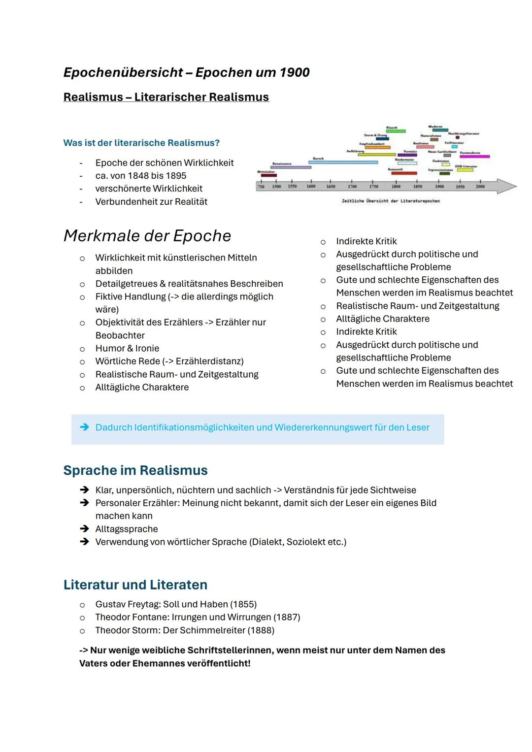 Epochenübersicht - Epochen um 1900
Realismus - Literarischer Realismus
Was ist der literarische Realismus?
-
Epoche der schönen Wirklichkeit