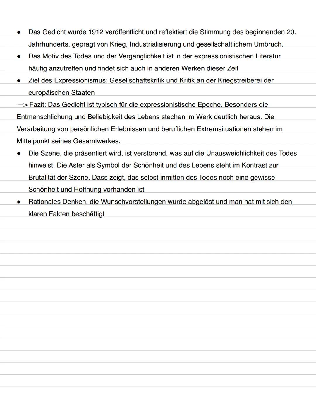 Gottfried Benn: Kleine Aster (1912)
Berlin Gottied Benn
Kleine Aster (1912)
04.04.24
Enjambements
Ein ersoffener Bierfahrer wurde auf den Ti