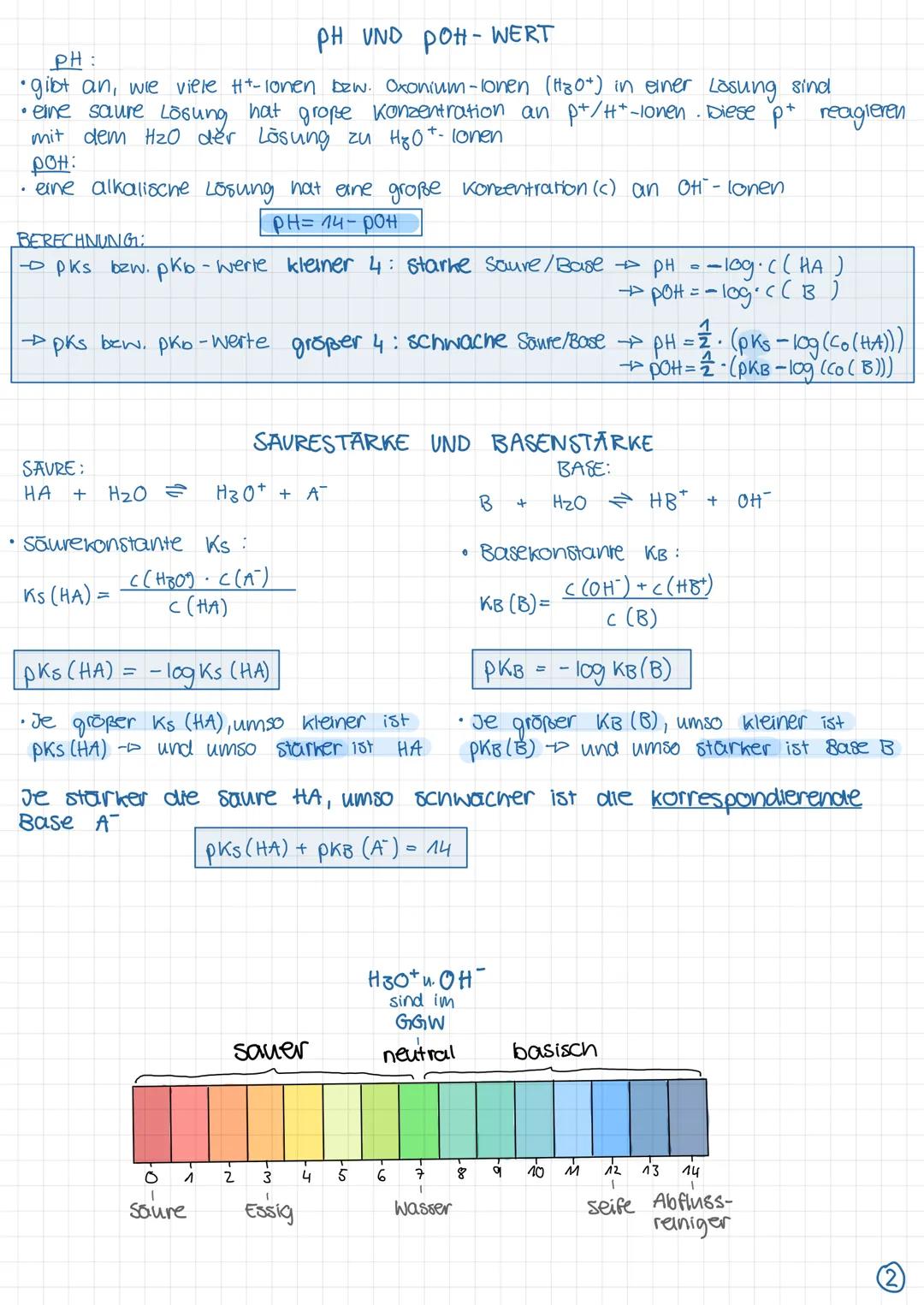 DEFINITIONEN:
Saure: Eine Saure (HA) ist ein Teilchen, das als Protonendonator reagiert, also
Teilchen, die bei einer Reaktion Protonen (H+)