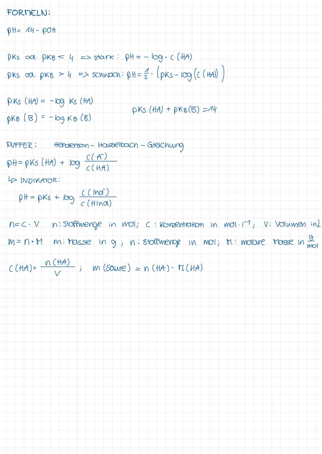 DEFINITIONEN:
Saure: Eine Saure (HA) ist ein Teilchen, das als Protonendonator reagiert, also
Teilchen, die bei einer Reaktion Protonen (H+)