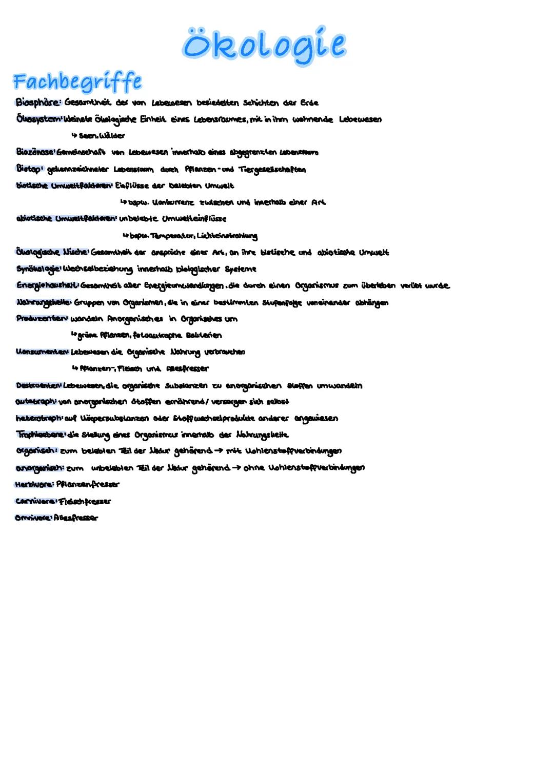 Ökologie (Biologie Lk)