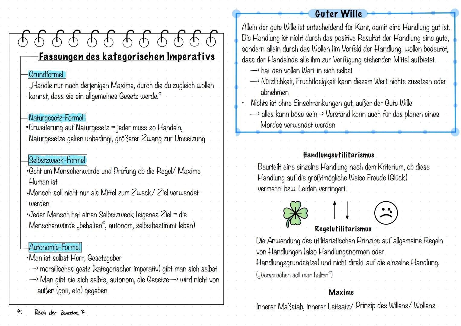 # FORMEN VON HANDLUNGEN
Handlung aus Pflicht
* Handlung orientiert sich nur an inneren Norm/
Pflicht (moralisches Gesetz), die man s