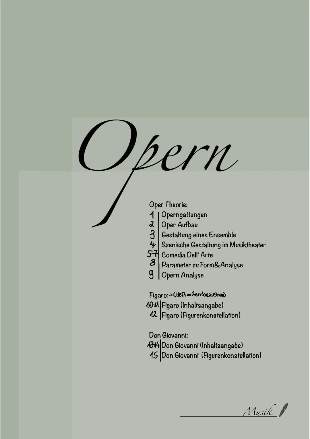 Musik Opern (Abitur Lernzettel)