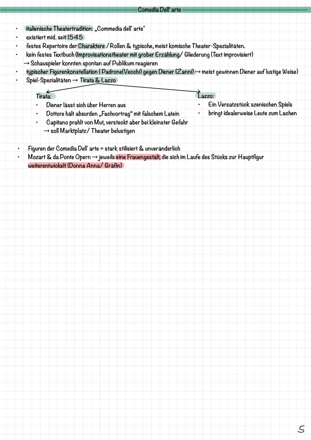 ern
Oper
Oper Theorie:
1 Operngattungen
2 Oper Aufbau
3 Gestaltung eines Ensemble
Szenische Gestaltung im Musiktheater
5-7 Comedia Dell' Art