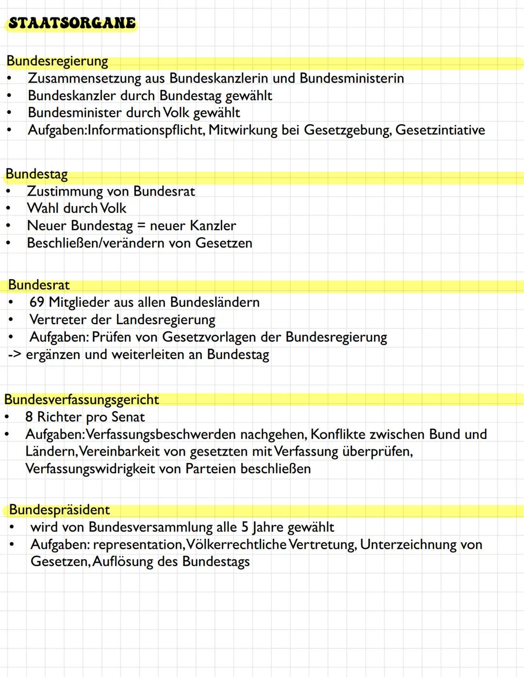 DIE GRUNDLAGEN DES POLITISCHEN SYSTEMS
DAS GRUNDGESETZ
•
•
•
•
am 23.Mai 1949 verabschiedet
besteht aus Grundrechten und Festlegungen über S