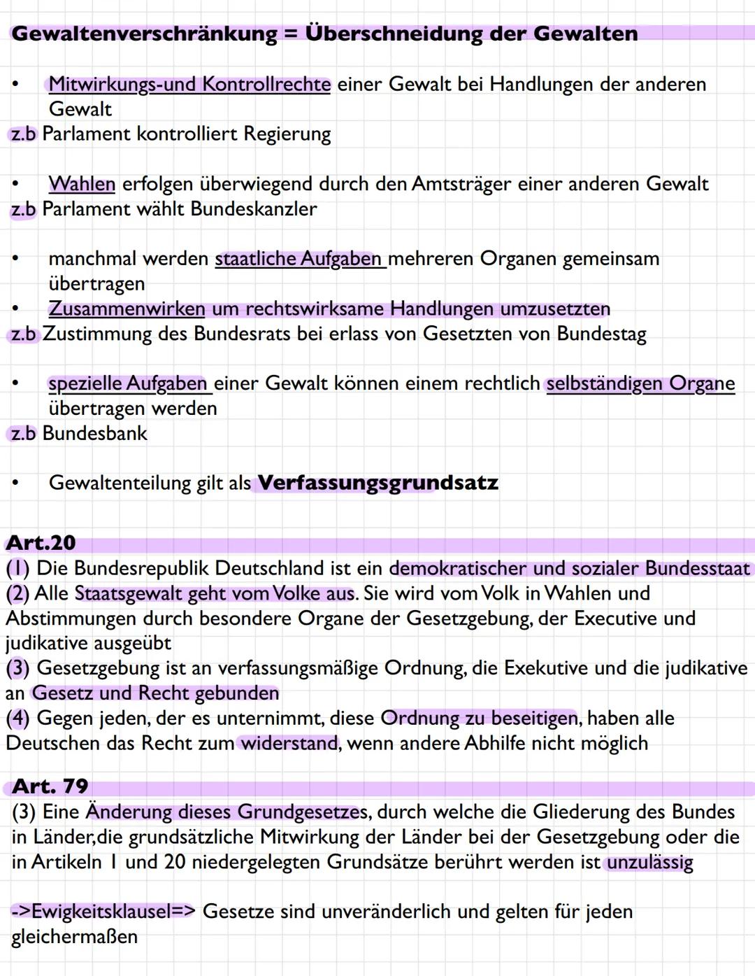 DIE GRUNDLAGEN DES POLITISCHEN SYSTEMS
DAS GRUNDGESETZ
•
•
•
•
am 23.Mai 1949 verabschiedet
besteht aus Grundrechten und Festlegungen über S