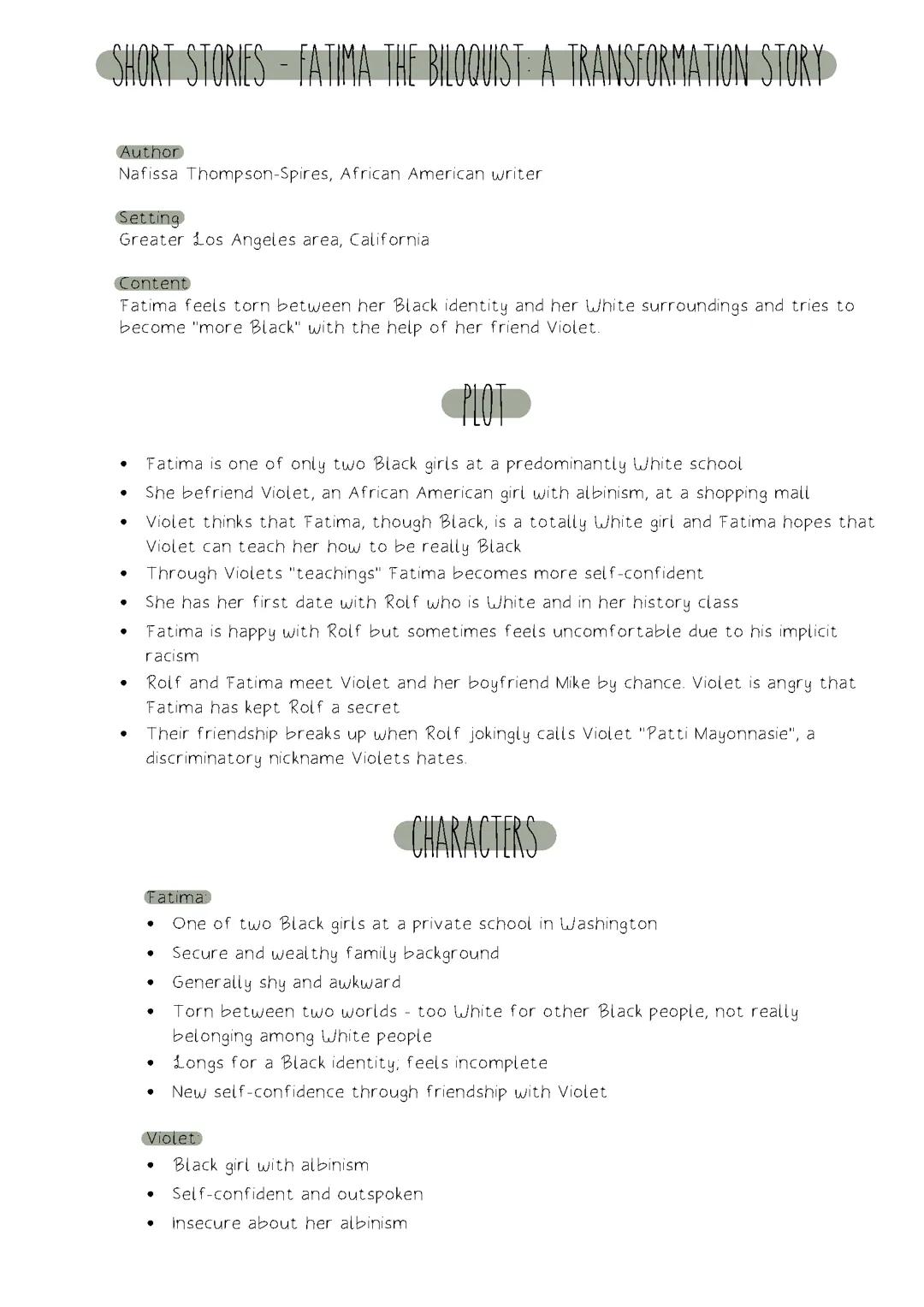 Short Story - Fatima the Biloquist: A Transformation Story