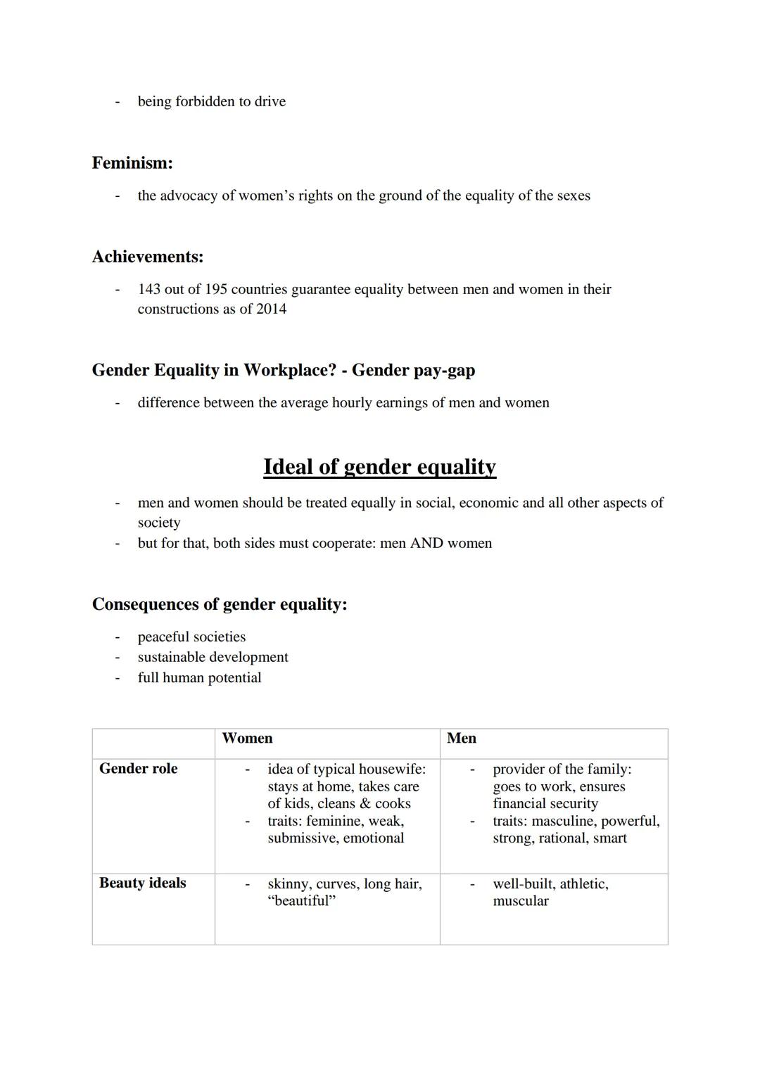Englisch LK Klausur Q1.4 – Gender and Diversity
sex -> "biological" // sexuality -> who you are attracted to sexually & romantically
In summ