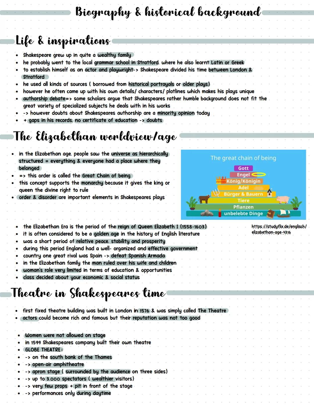 "Shakespeare" # Timeline
1558 Elizabeth I becomes queen at the age of 25
1564 William Shakespeare is born in Stratford-upon- Avon
1582 Sh