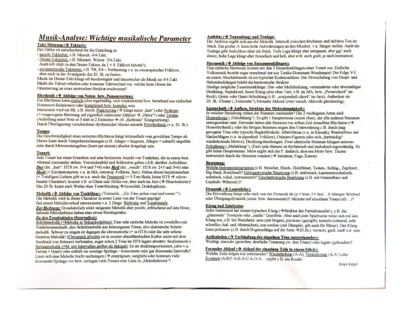 # Musik-Analyse: Wichtige musikalische Parameter
Takt/Metrum (→ Taktart):
Der Zähler ist entscheidend für die Einteilung in
- gerade Takt