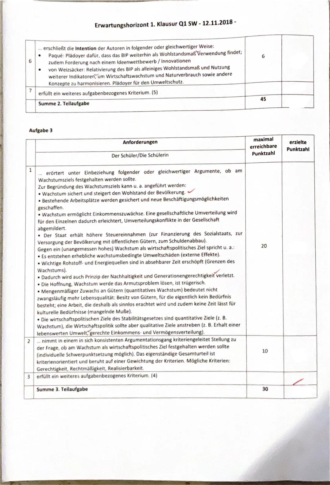 1. Klausur
Q1 Sozialwissenschaften
12.11.2018
Name: ______________
THEMA: Ziele der Wirtschaftspolitik
1. Aufgabe
Stellen Sie die Ziele u