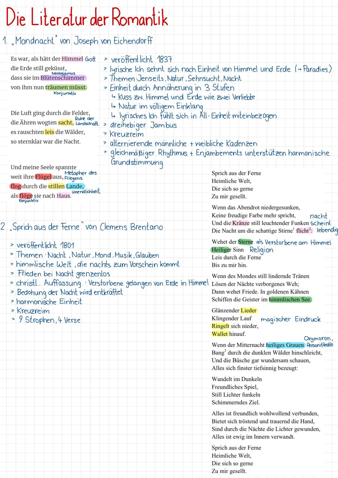 Lyrik der Romantik
Die wichtigsten Informationen
historischer Hintergrund
1795-1840
> zw. Aufklärung und Realismus
>Ende des 18. Jahrhundert