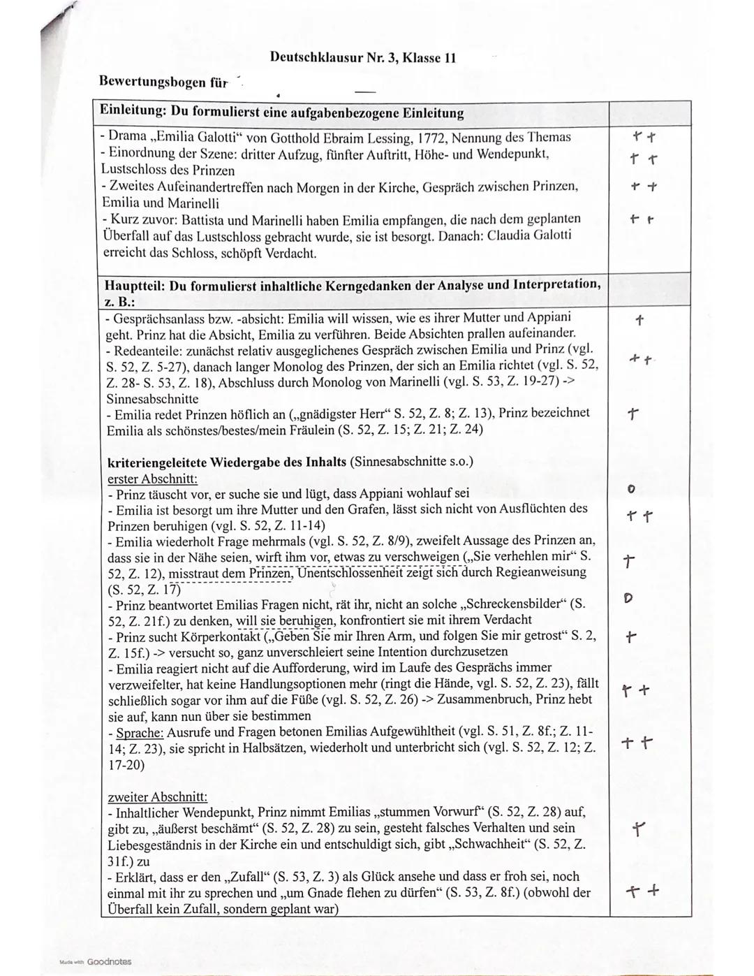 Klasse 11
Name:
Klausur Deutsch Nr. 3
22.04.2024
Aufgabe: Analysieren und interpretieren Sie die Szene III, 5 (S. 52/53) aus Gotthold
Ebrahi