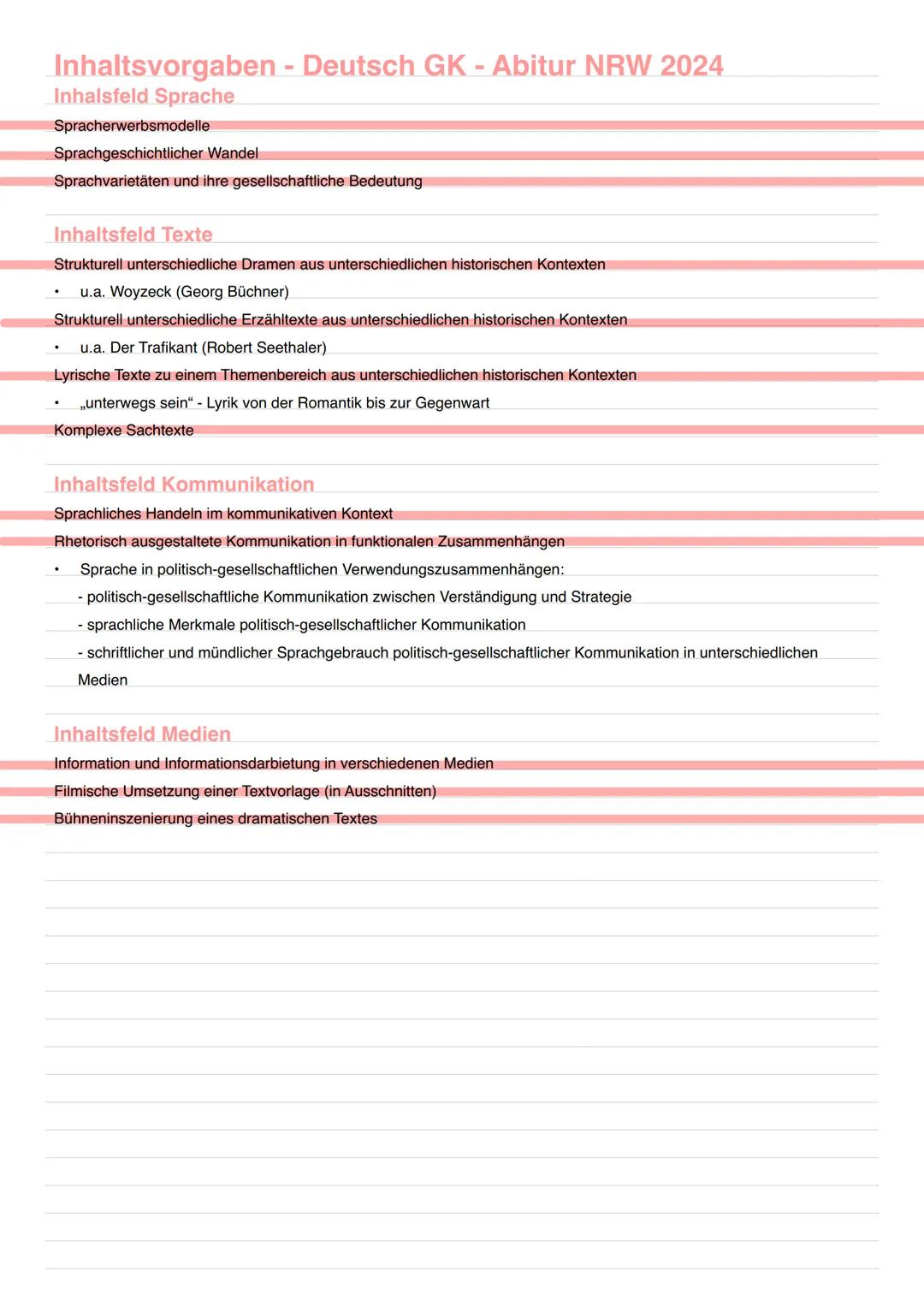 Deutsch
LINDAS LERNZETTEL Inhaltsvorgaben - Deutsch GK - Abitur NRW 2024
Inhalsfeld Sprache
Spracherwerbsmodelle
.
Sprachgeschichtlicher Wan