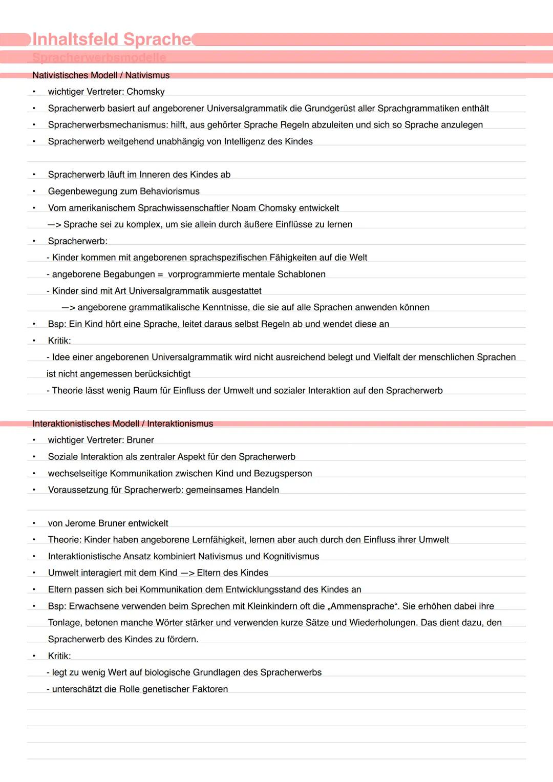 Deutsch
LINDAS LERNZETTEL Inhaltsvorgaben - Deutsch GK - Abitur NRW 2024
Inhalsfeld Sprache
Spracherwerbsmodelle
.
Sprachgeschichtlicher Wan