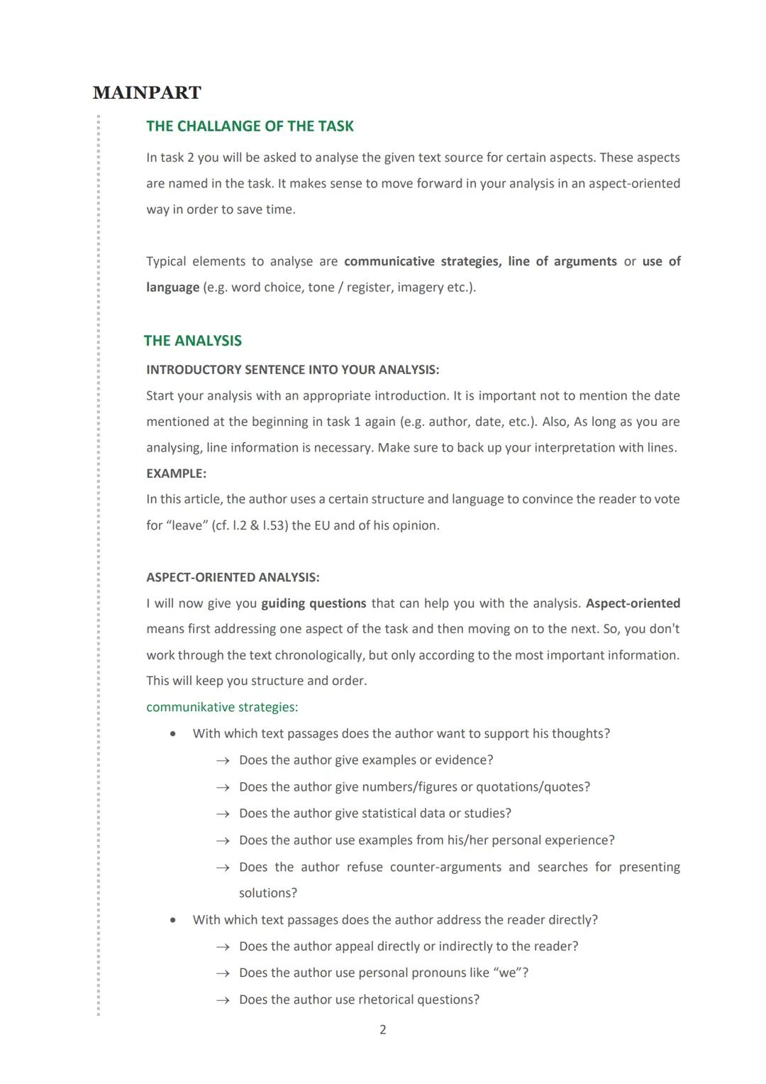 ANALYSIS
Of a newspaper article / a non-fictional text
English Q1.4
INTRODUCTION
START YOUR ANLYSIS WITH A TASK-RELATED INTRODUCTORY SENTENC