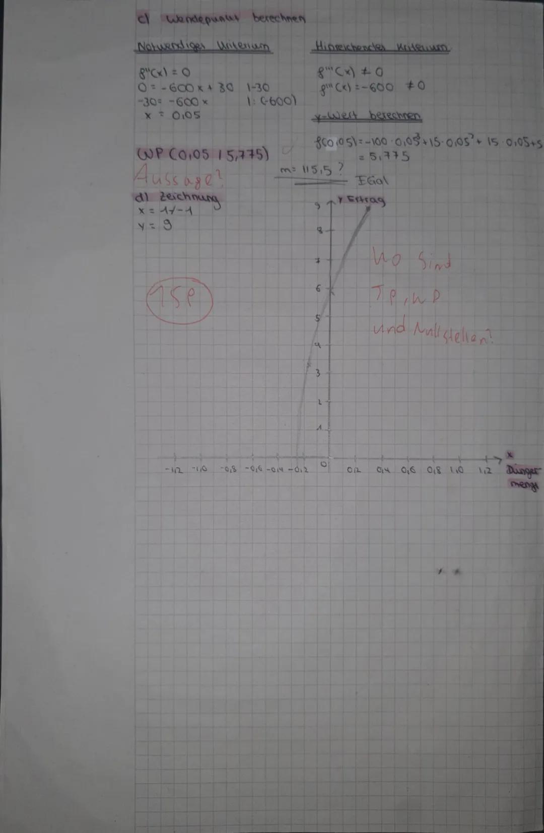 Klausur Nr. 3
1. Aufgabe (16 Punkte):
Bestimme jeweils die erste und zweite Ableitung der folgenden Funktionen:
a) f(x) = x²-4x²-7x+10
b) f