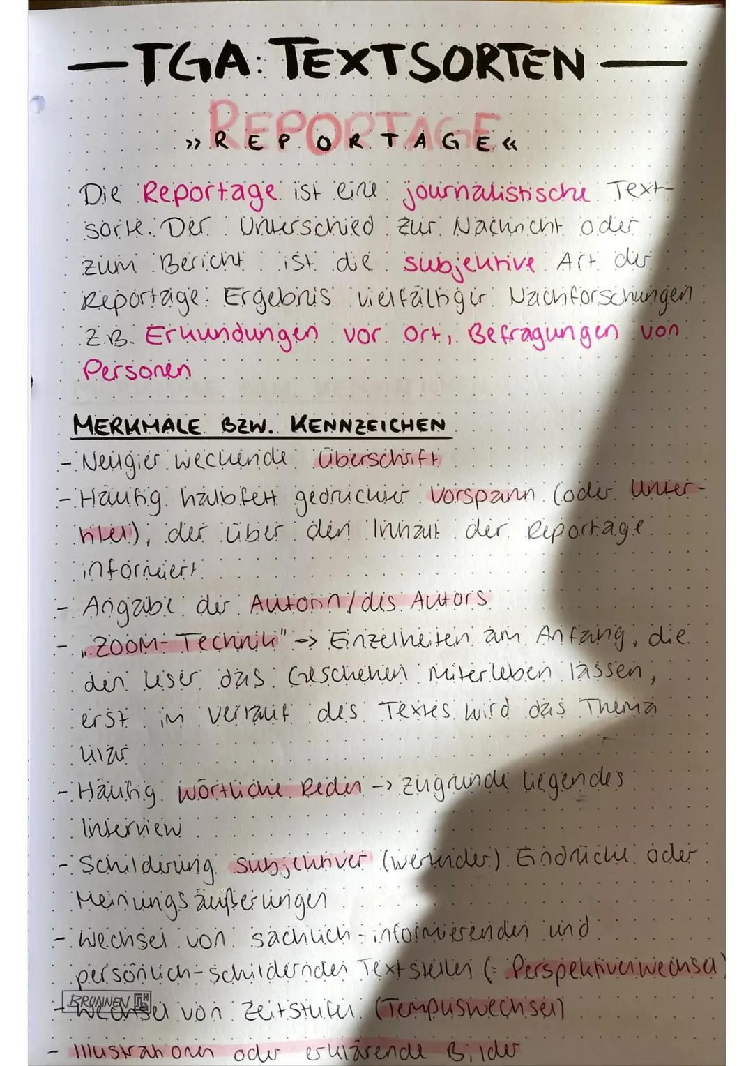 Lernzettel 10. Klasse AP Realschule Bayern Deutsch TGA