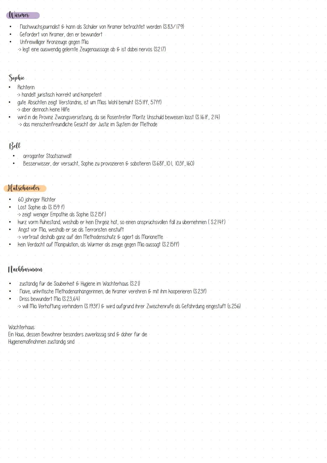 # Charakterisierung
Ideale Gelichte
- fiktive Figur von Moritz ausgedacht -> um Einsamkeit im Gefängnis zu ertragen
- Mia ist zunächst ske