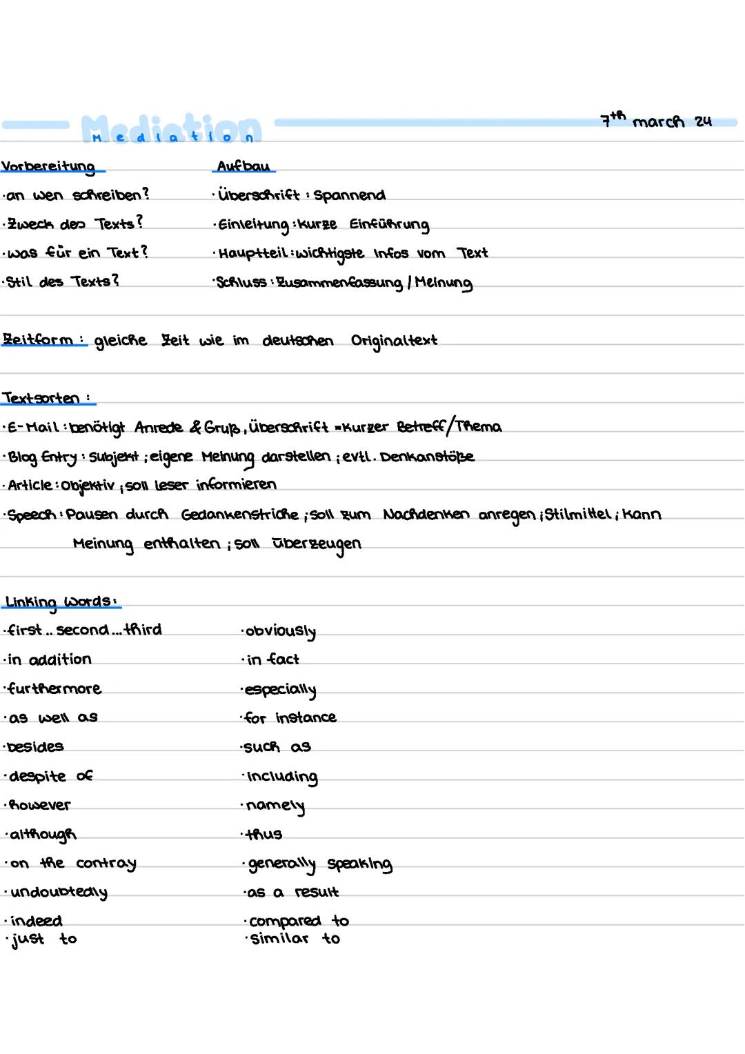 Lernzettel Englisch LK