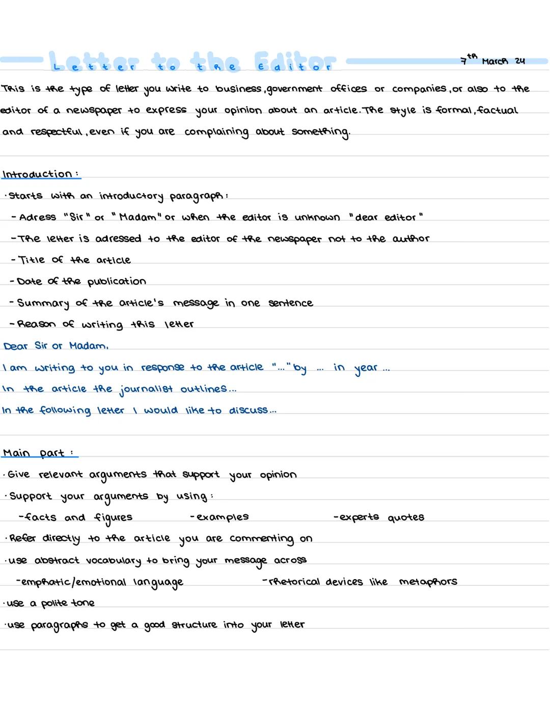 Mediation
Vorbereitung
Aufbau
·an wen schreiben?
·Zweck des Texts?
·was für ein Text?
Stil des Texts?
·überschrift: Spannend.
Einleitung kur