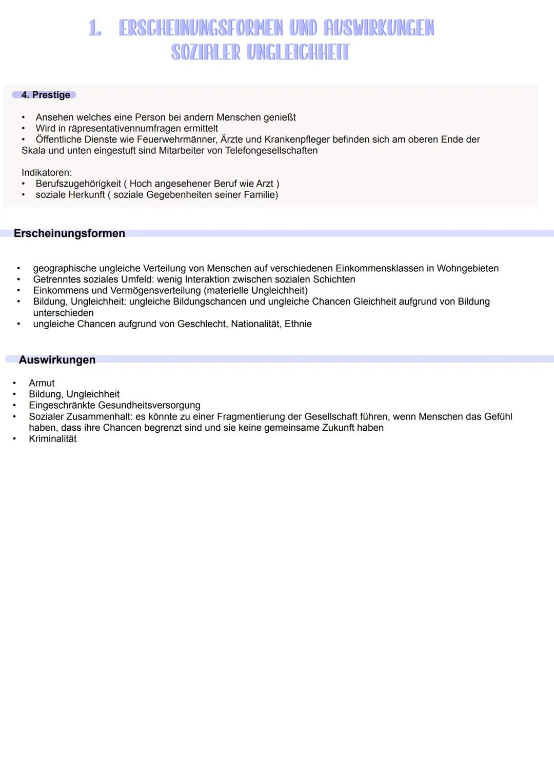 STRUKTUREN SOZIALER
UNGLEICHHEIT
Inhaltsfeld 6:
Strukturen sozialer Ungleichheit,
sozialer Wandel und soziale
Sicherung
Erscheinungsformen u