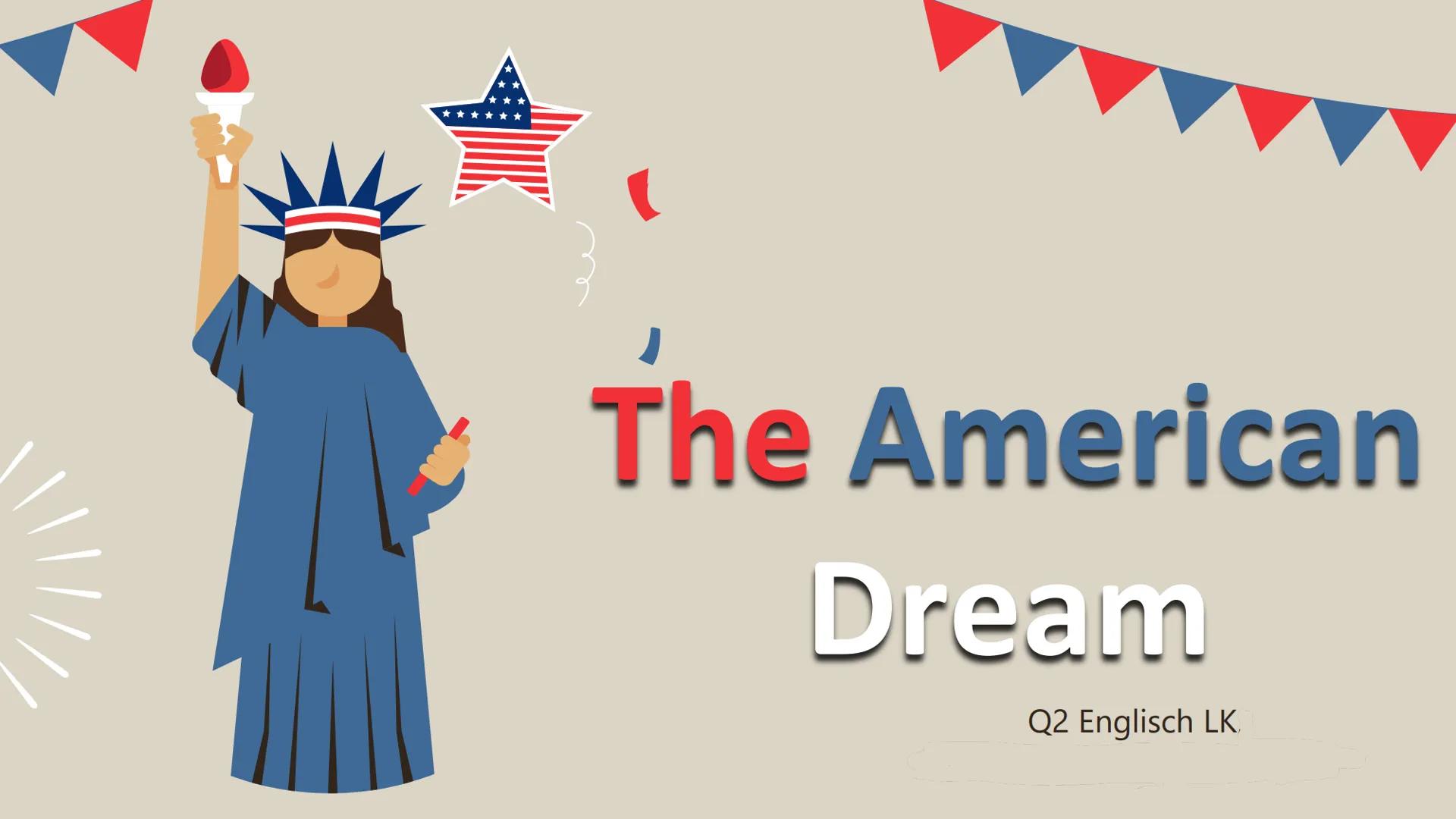 The American
Dream
Q2 Englisch LK TABLE OF CONTENTS
1. Definition: American Dream
2.
Examples
3.
Historical Background
4. Declaration of Ind