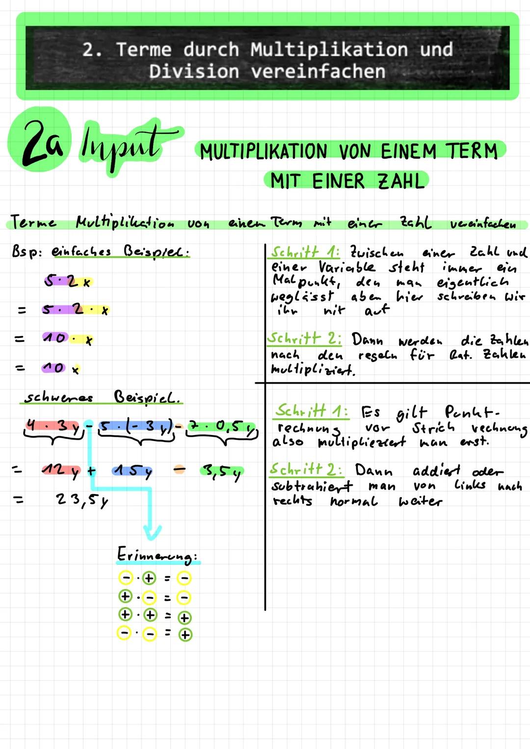 1. Terme durch Addition und Subtraktion
vereinfachen
1a Input
EINFACHE ENDUNGEN
Terme durch Addition & Subtraktion vereinfachen Leinfache Te