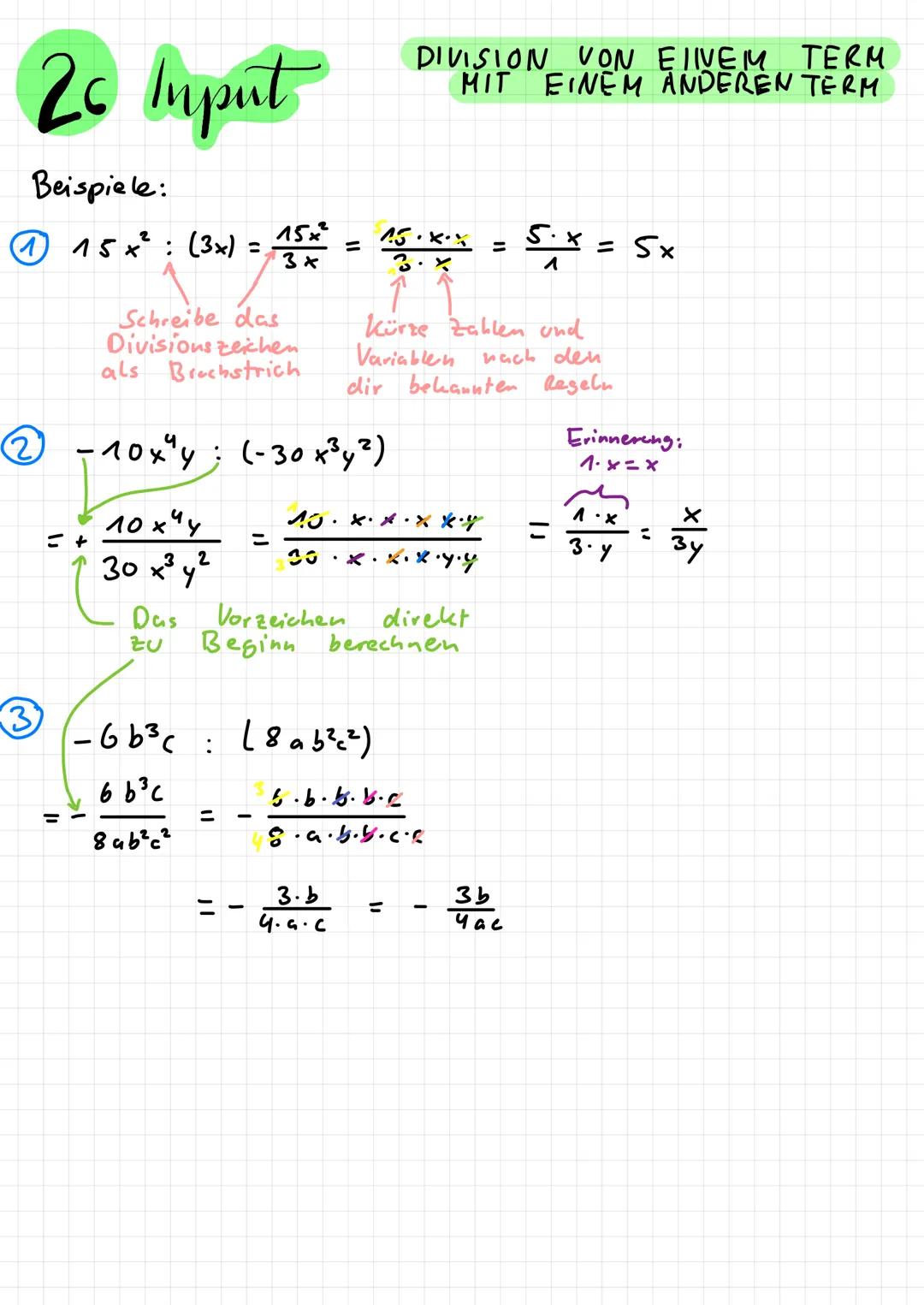 1. Terme durch Addition und Subtraktion
vereinfachen
1a Input
EINFACHE ENDUNGEN
Terme durch Addition & Subtraktion vereinfachen Leinfache Te