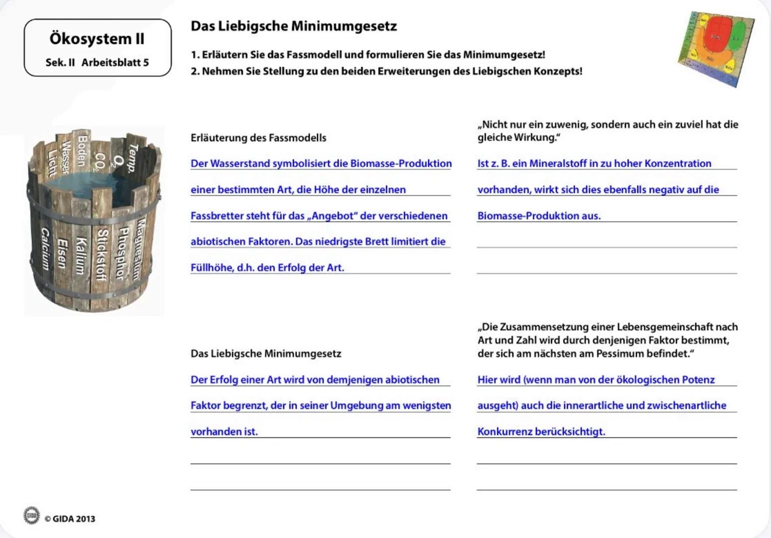 fook
20
NEW
7
Birche
Tada
31425
Erla
Kafar
Ökosystem II
Arbeitsblätter
(Lehrerversion)
GIDA GIDA 2013 Ökosystem II
Sek. II Arbeitsblatt 1
Ök
