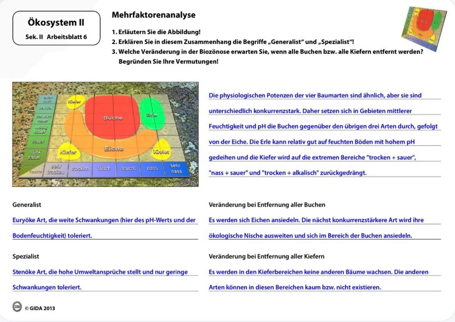 fook
20
NEW
7
Birche
Tada
31425
Erla
Kafar
Ökosystem II
Arbeitsblätter
(Lehrerversion)
GIDA GIDA 2013 Ökosystem II
Sek. II Arbeitsblatt 1
Ök