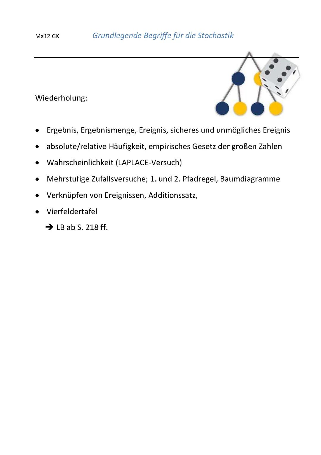 Stochastik Zusammenfassung