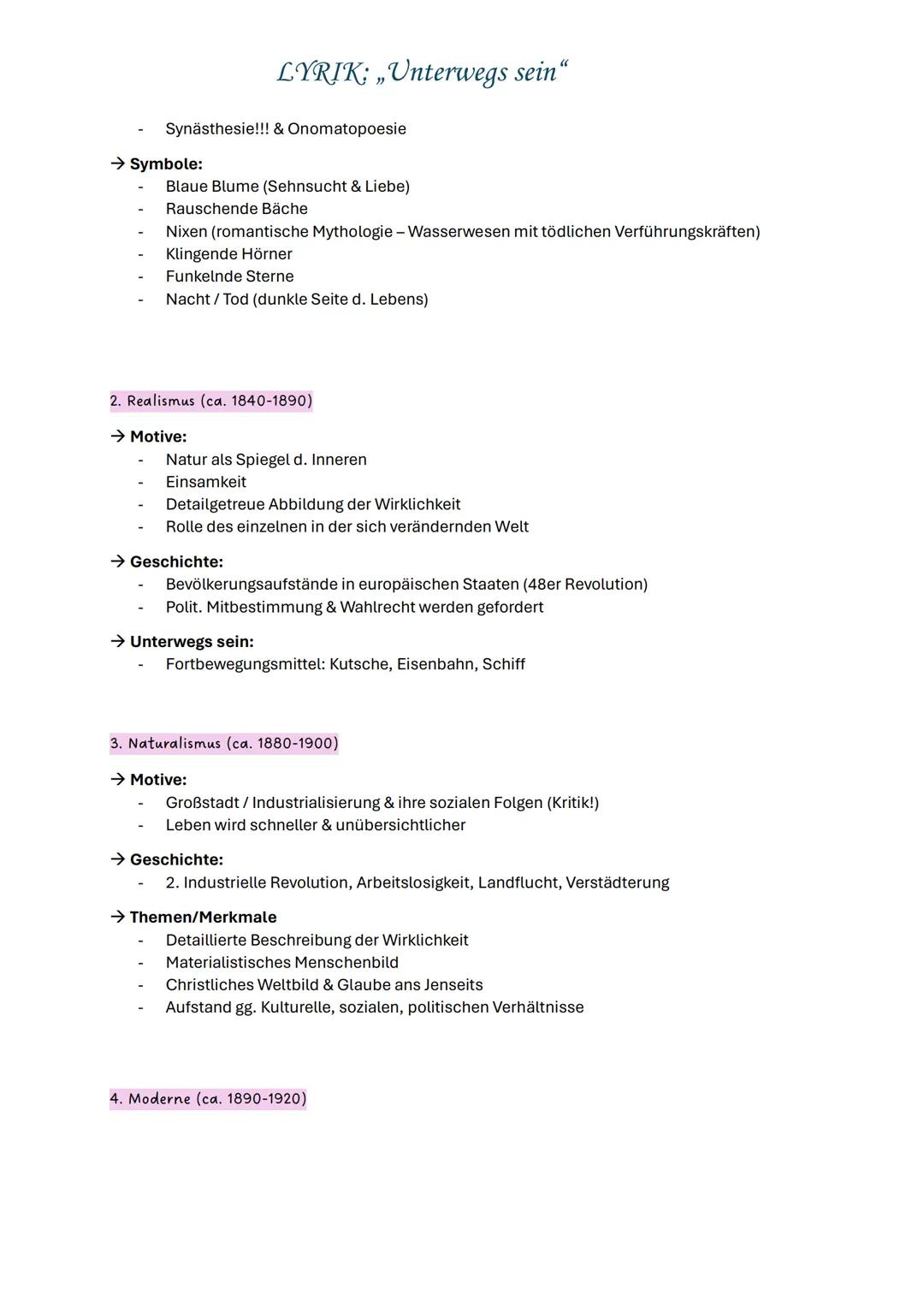 LYRIK: „Unterwegs sein“
ELEMENTE EINES GEDICHTS
Verse
Lyrisches Ich
-
Strophen
Metrum
-
Kadenz
Reimschema
Lyrisches Ich
Gedichtsform
Sprache