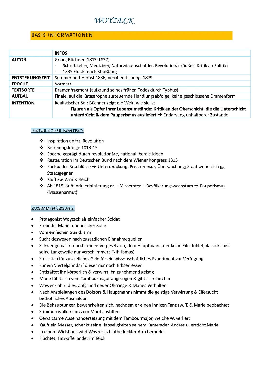 Woyzeck, Deutsch Abi 2024, NRW