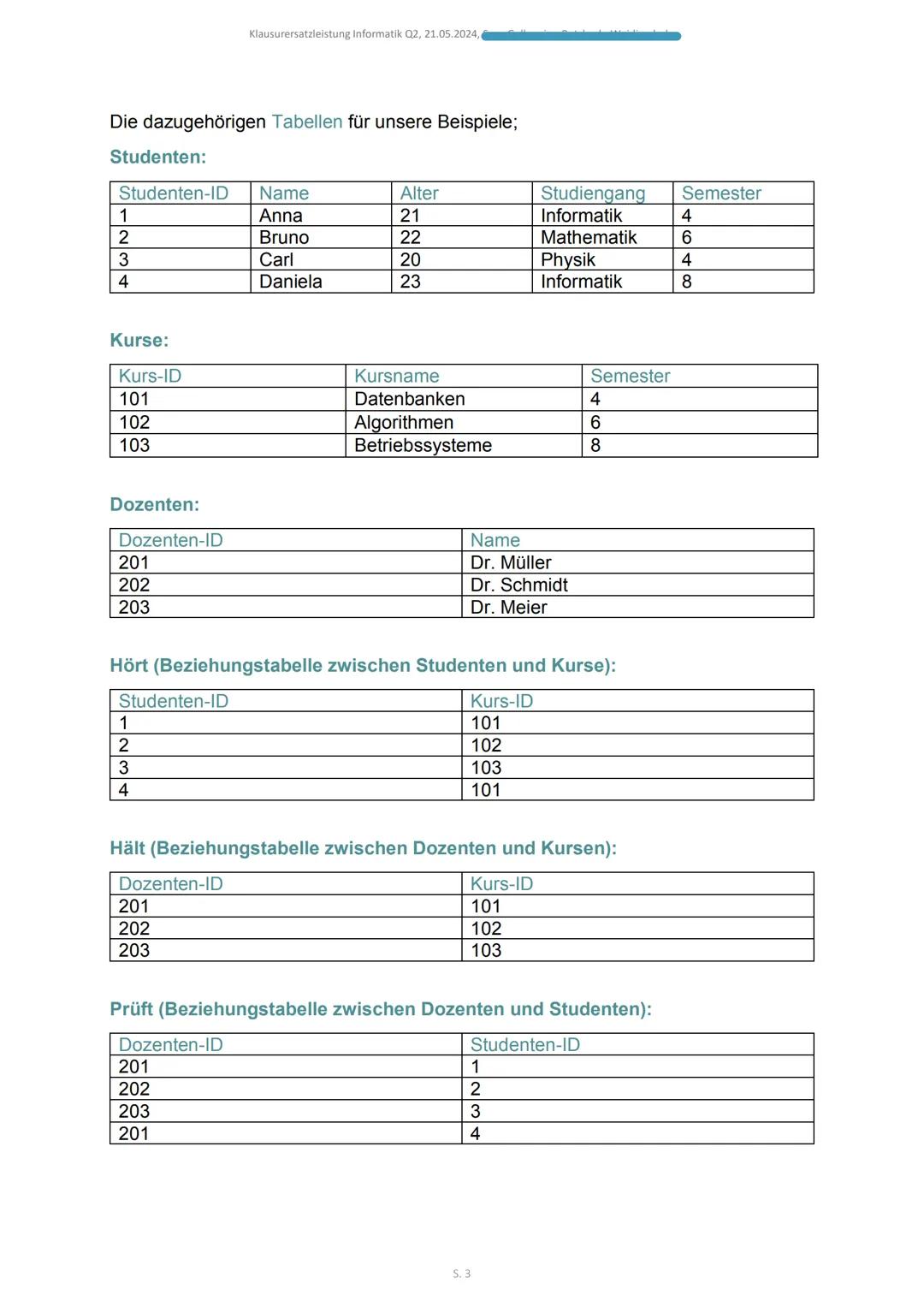2024
SQL
KLAUSURERSATZLEISTUNG Q2 INFORMATIK, 21.05.2024 Klausurersatzleistung Informatik Q2, 21.05.2024,
SQL - Sprache:
SQL steht für „