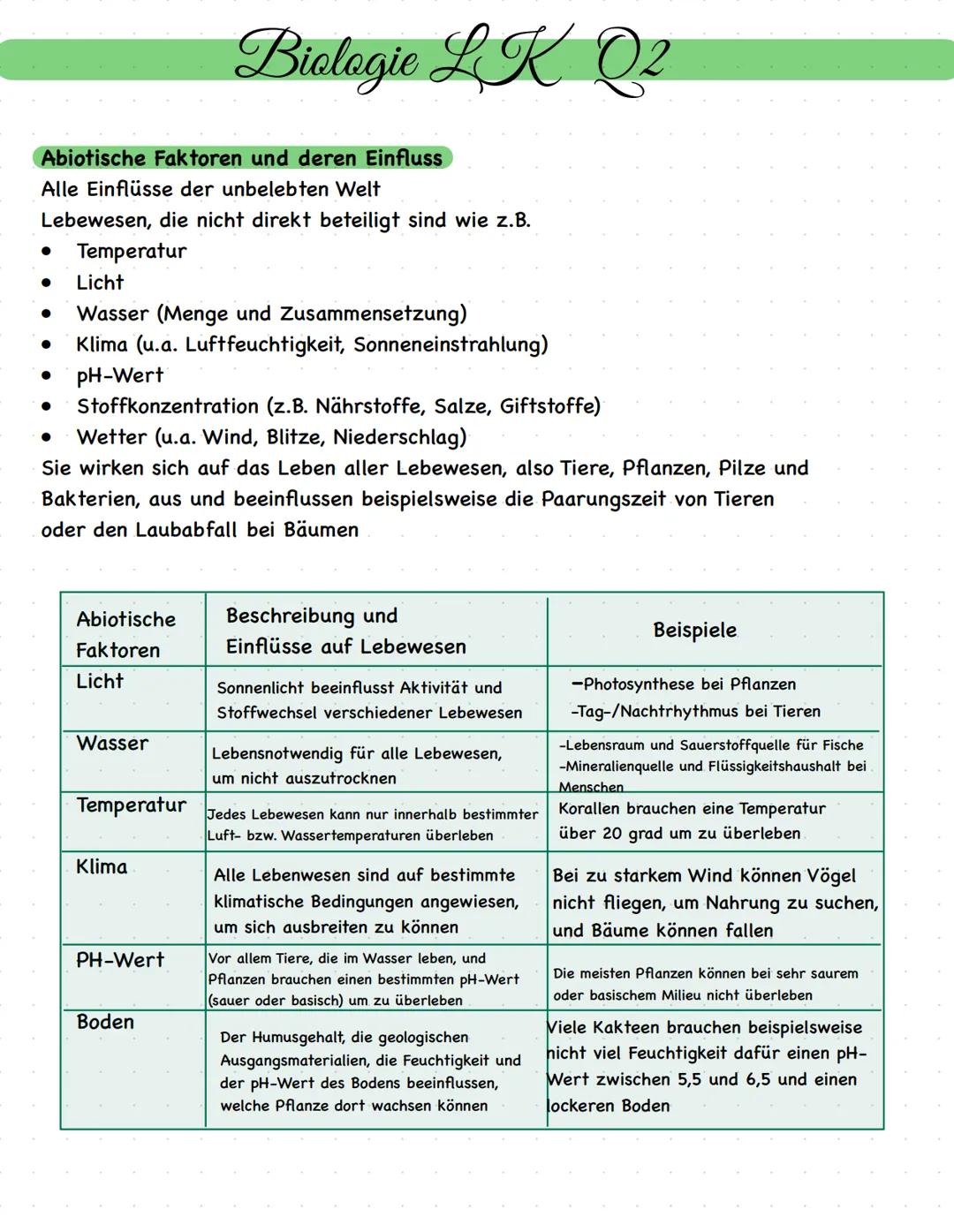 Abiturzusammenfassung Q2 biologie