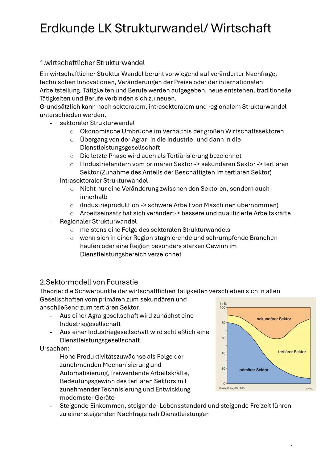 Lernzettel Erdkunde LK Strukturwandel/ Wortschaft