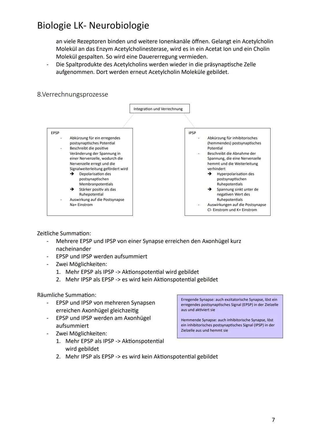 # Biologie LK- Neurobiologie
1.Bau des Neurons/ Nervenzelle
Sinneszellen können aus der Umgebung auftreffende Reize i elektrische Erregung