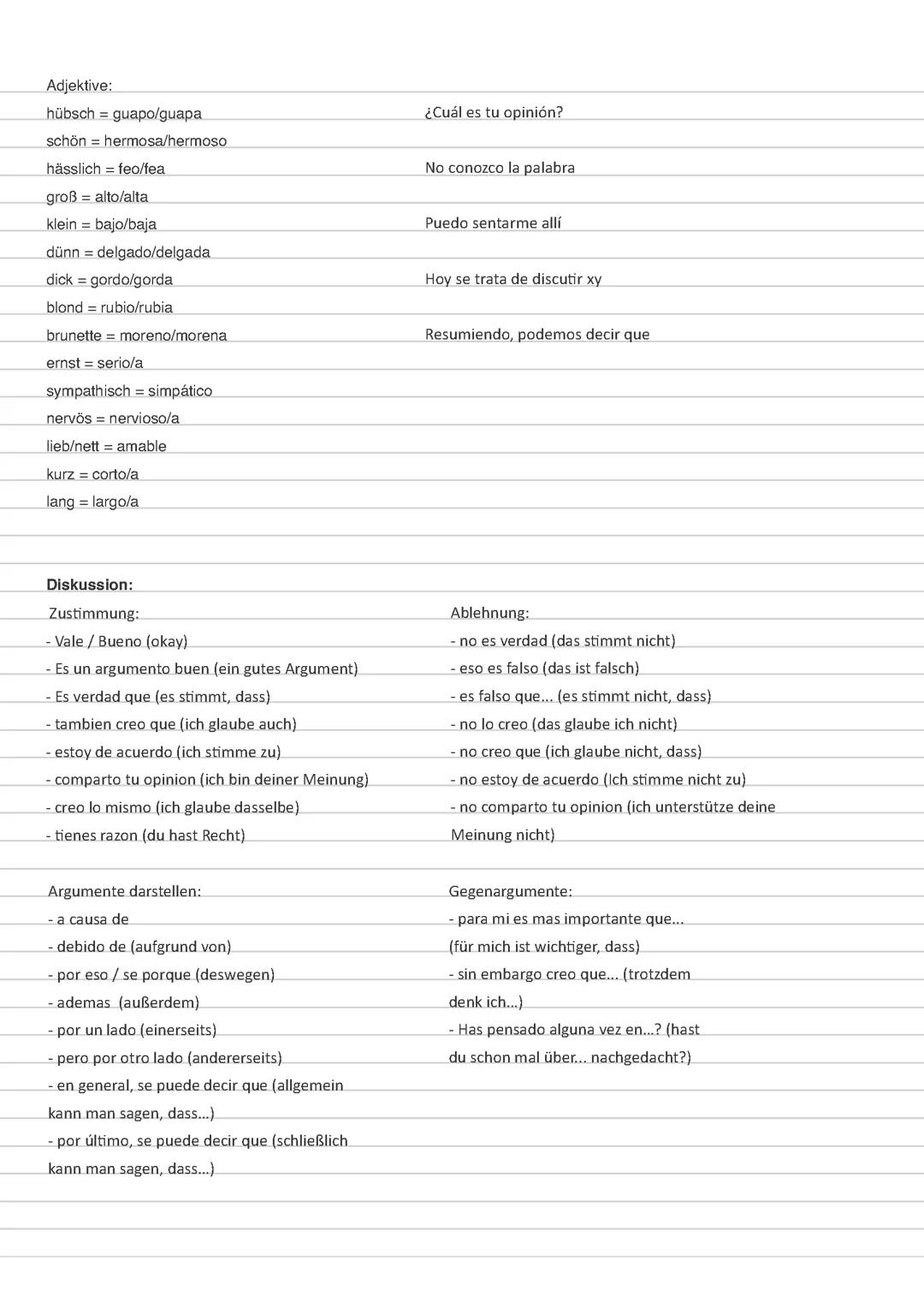 Mündlich - Spanisch