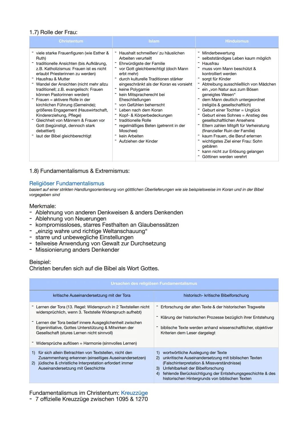 Religion
Weltreligionen
1.1) Allgemein:
Religion:
- gläubig verehrende Anerkennung einer alles Sein bestimmenden Macht, die über Menschen st