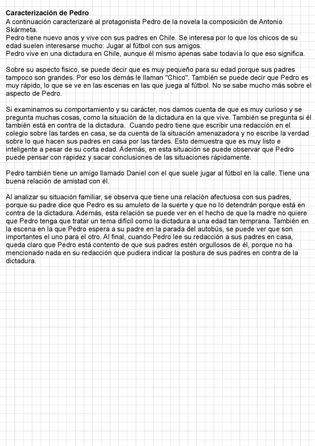 Caracterización de Pedro