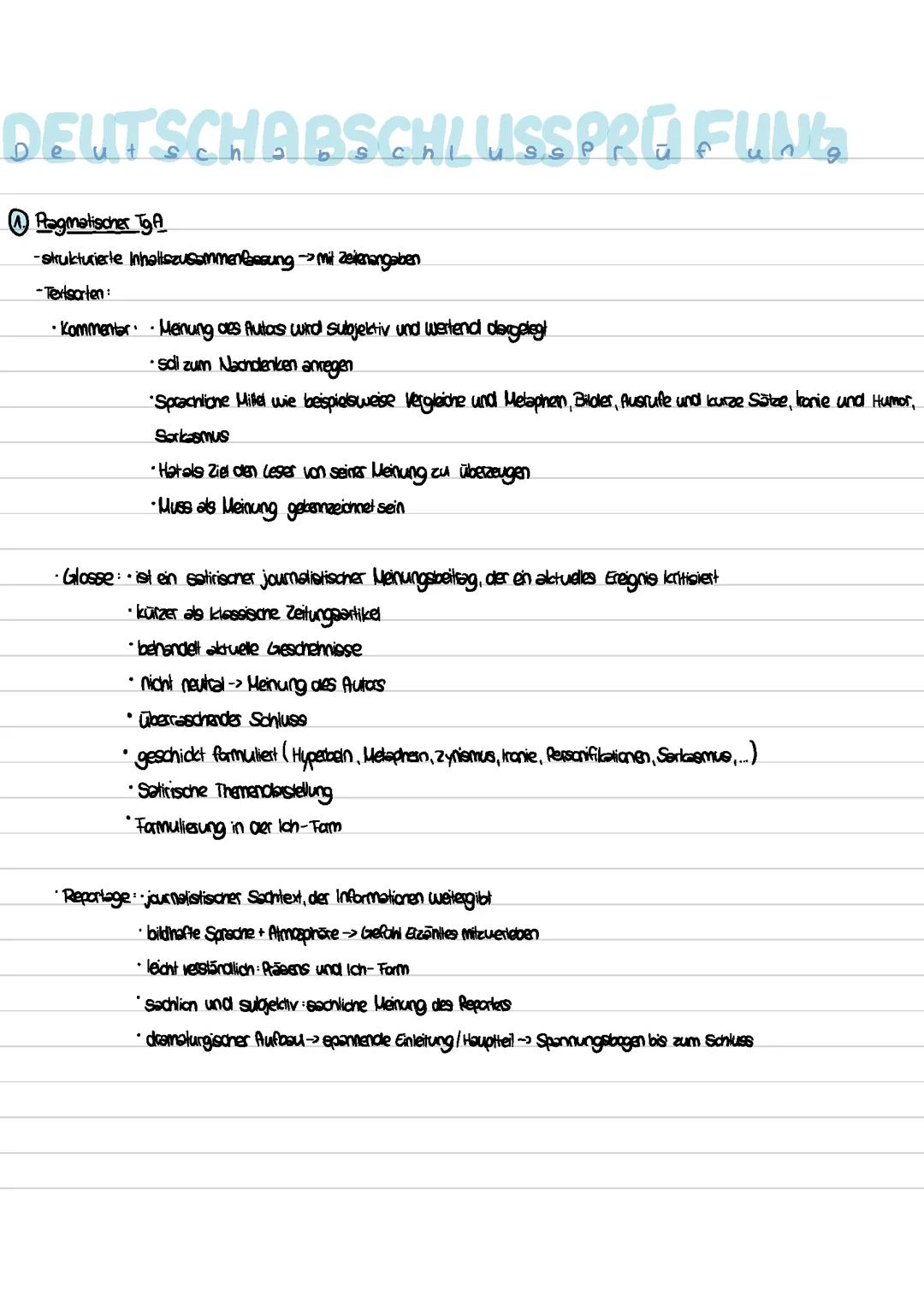 Deutsch Abschlussprüfung Realschule