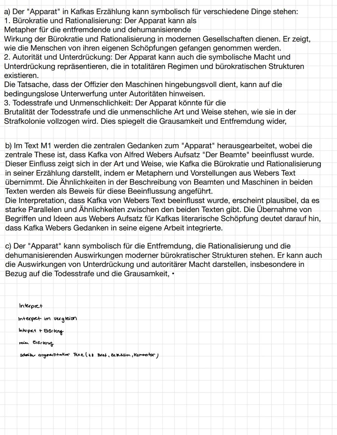 Aufgaben zum Buch
Sprachliche Gestaltung
• Kafka verwendet eine klare, präzise und knappe Sprache-> Direktheit seines Schreibstils
⚫ verwend