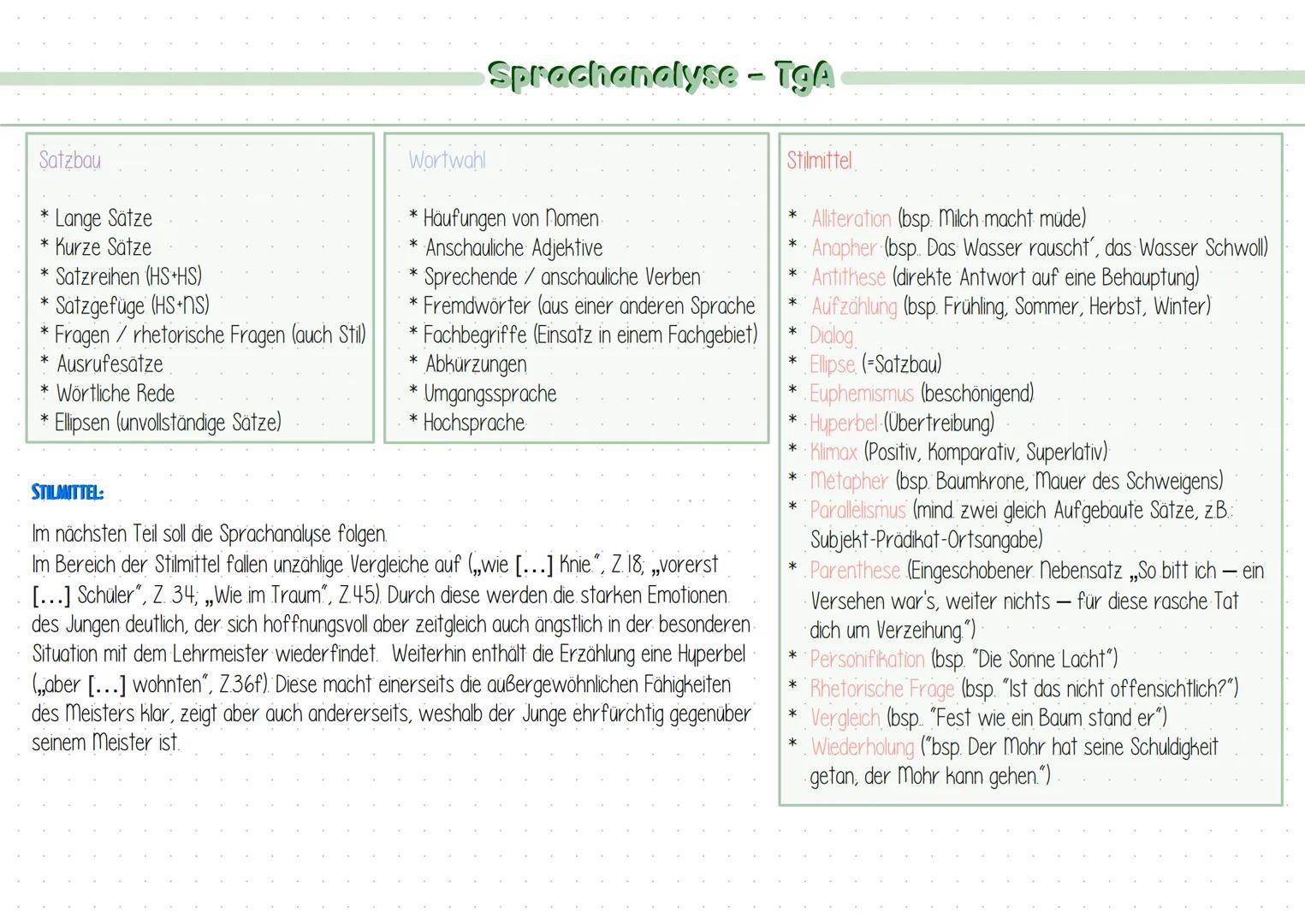Satzbau
*
Lange Sätze
*
Kurze Sätze
*
Satzreihen (HS+HS)
Satzgefüge (HS+NS)
Wortwahl
*
Fragen
rhetorische Fragen (auch Stil)
*
* Ausrufesätz