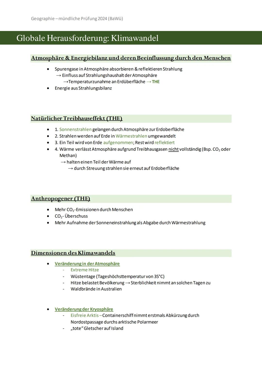 Geographie-mündliche Prüfung 2024 (BaWü)
Inhalt
System Erde und Nachhaltigkeit:
Sphären
Geofaktor Mensch
Geo-Engineering
Anthropozän
MDGs un