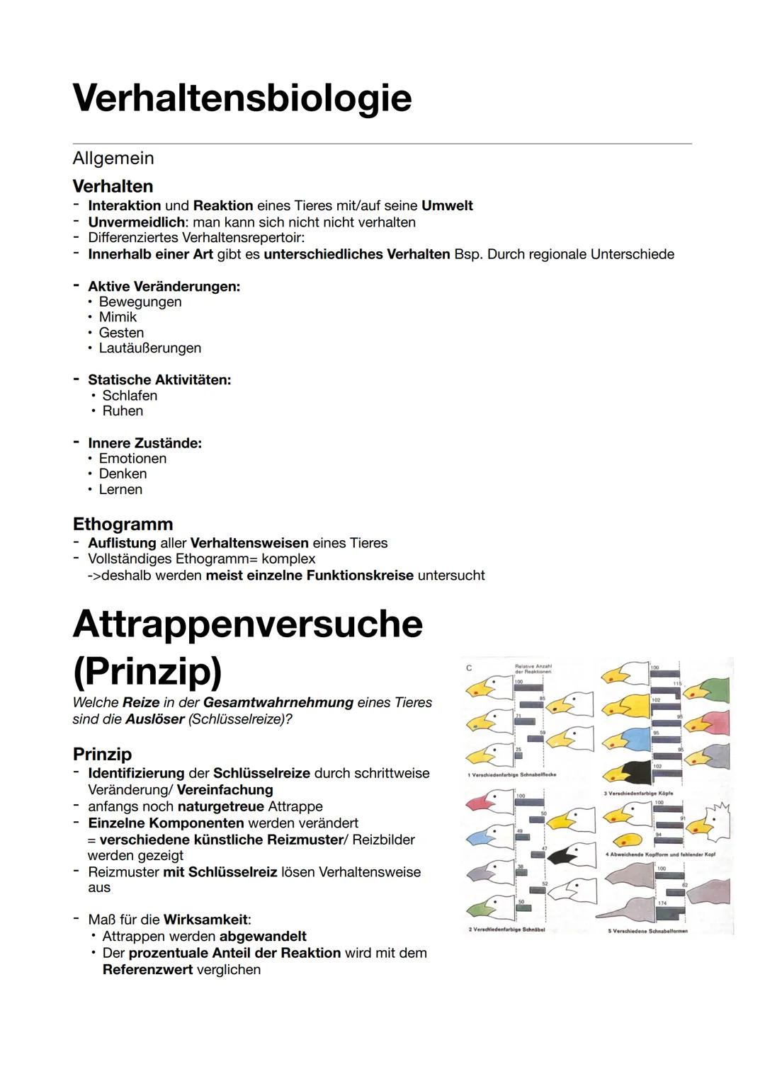 # Verhaltensbiologie
Allgemein
Verhalten
- Interaktion und Reaktion eines Tieres mit/auf seine Umwelt
- Unvermeidlich: man kann sich nicht