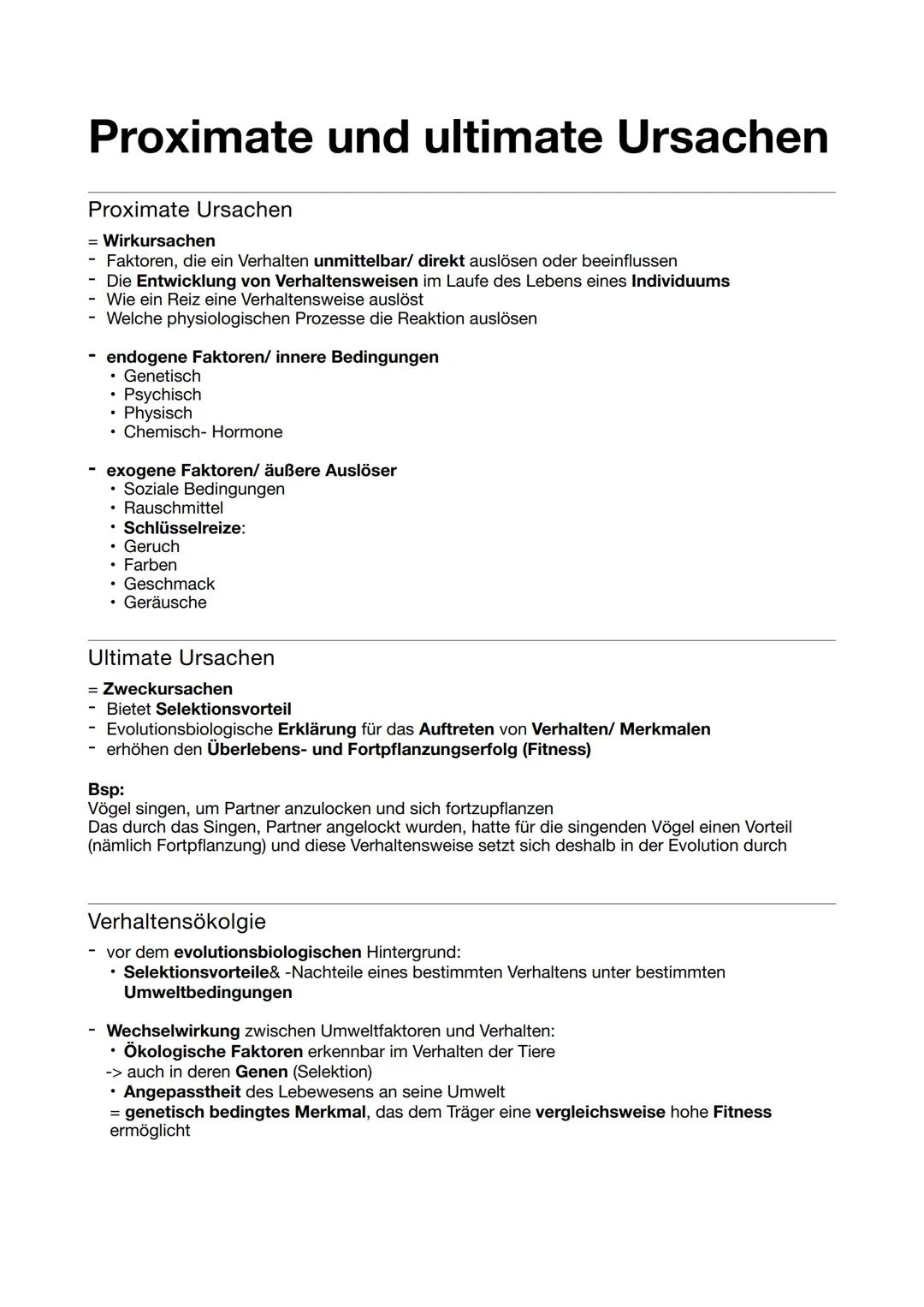 # Verhaltensbiologie
Allgemein
Verhalten
- Interaktion und Reaktion eines Tieres mit/auf seine Umwelt
- Unvermeidlich: man kann sich nicht
