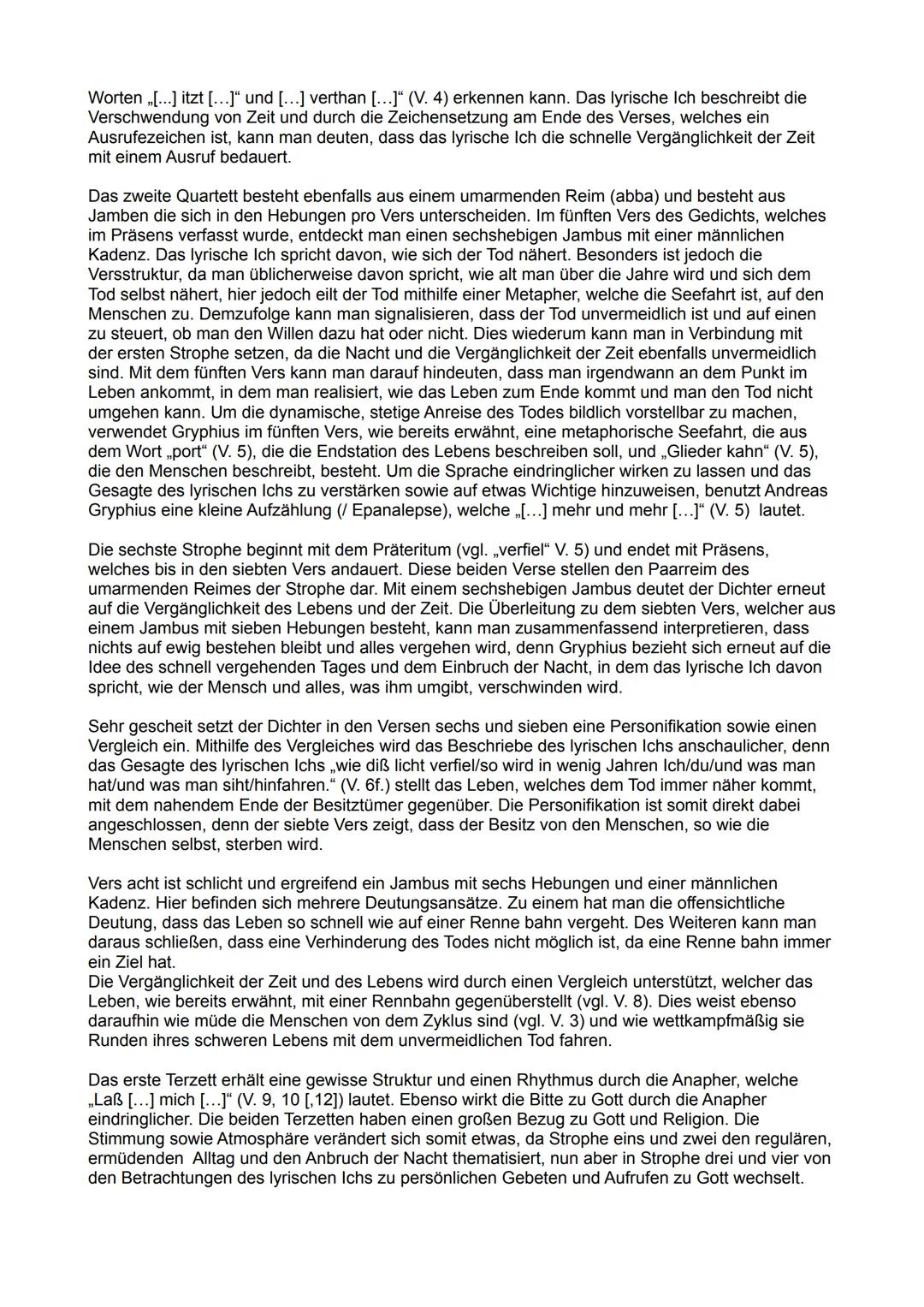 Analyse von Gedichten
Abend - Andreas Gryphius
30.09.2021
In dem Gedicht „Abend" von Andreas Gryphius, verfasst in dem Jahre 1650, erschiene