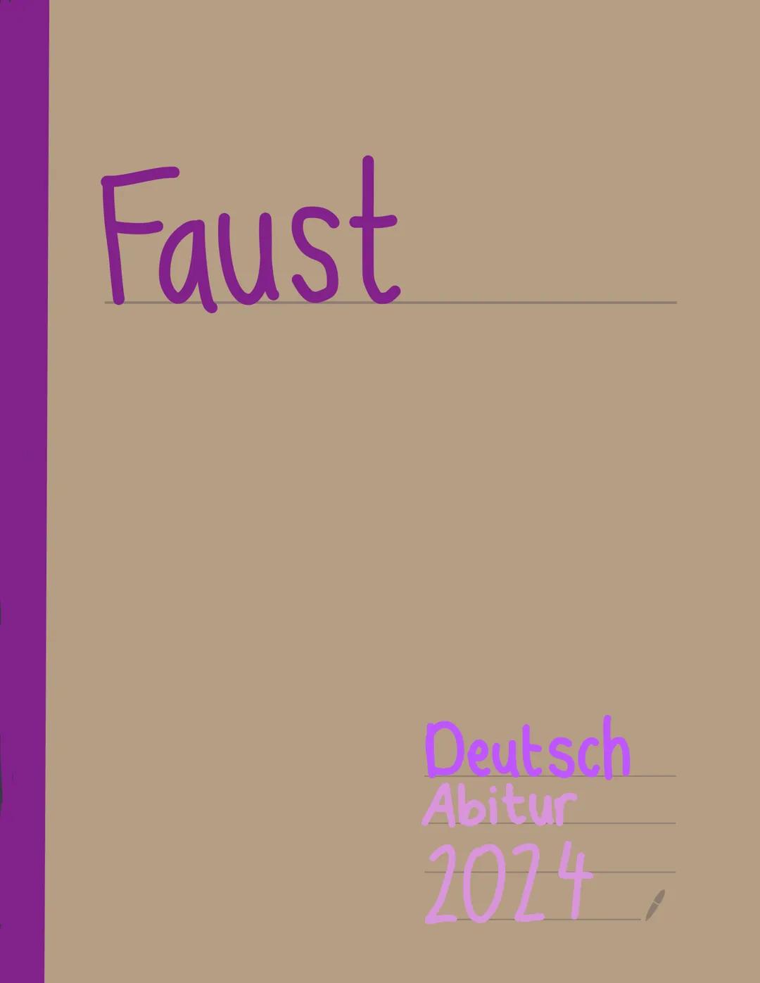 # Faust
Deutsch
Abitur
2024, # Faust Johann Wolfgang von Goethe, 1808
Epochen
Vereint Sturm & Drang, Weimarer Klassik, Romantik, Aufklärun
